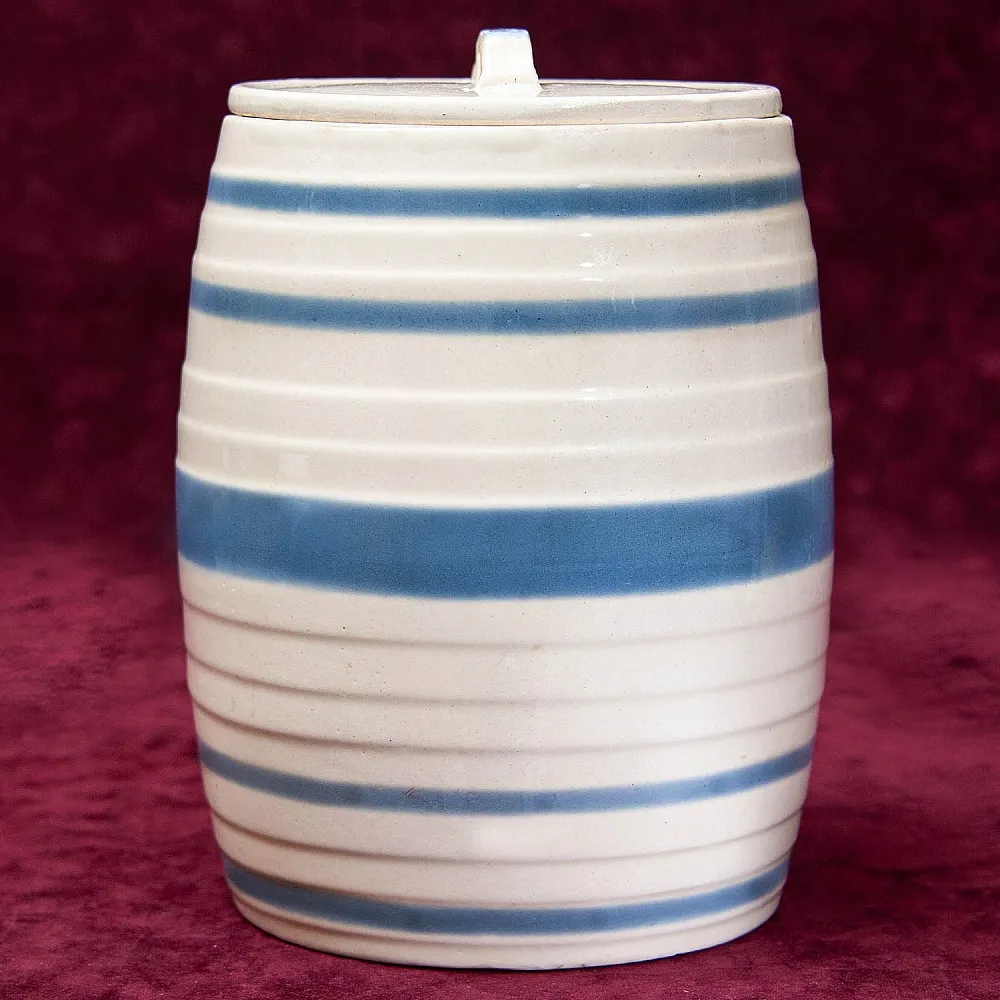 Большой Винтажный Фаянсовый Бочонок с крышкой - Емкость - Банка на 4 литра, СССР.