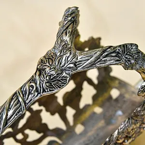 Антикварная Металлическая Подставка «Виноградная Лоза» для винной бутылки, Франция.