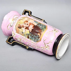 Редкость! Антикварные Парные Фарфоровые Вазы «Мгновения детства», Франция, конец XIX века. 