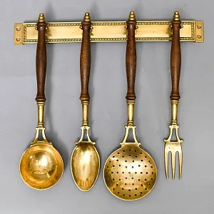 Винтажный Набор Латунных Кухонных Принадлежностей для приготовления, Франция.