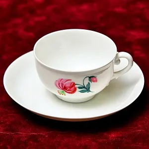 Антикварная Коллекционная Кофейная пара «ЛИЛИЯ», фарфор Nymphenburg, Германия.