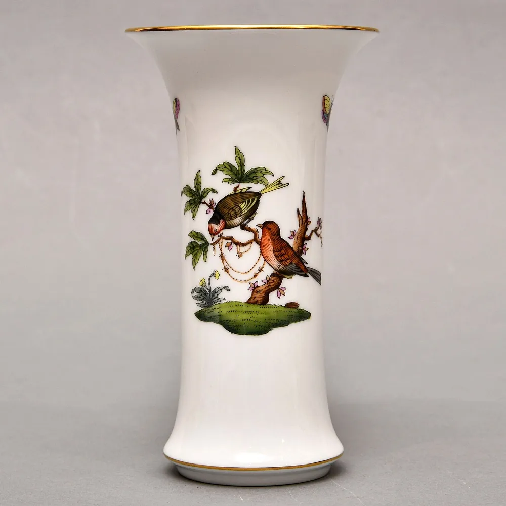 Небольшая Классическая Ваза для цветов «ROTHSHILD BIRDS», Фарфор Herend Венгрия.