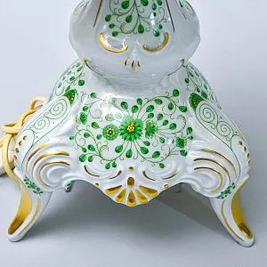 Настольная Электрическая Лампа - Светильник «APPONYI GREEN» Фарфор Lindner, Германия 80 -е годы ХХ века.