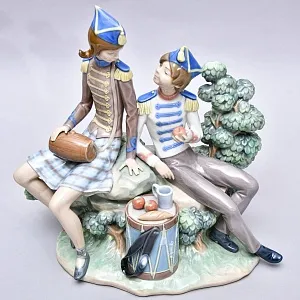 Редкость! Коллекционная Фарфоровая статуэтка «Маркитантка и Барабанщик», Lladro Испания.