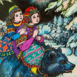 Коллекционная Тарелка «Русские Сказки» - «ЦАРЬ МЕДВЕДЬ» Фарфор, Villeroy&Boch Германия -1986г.