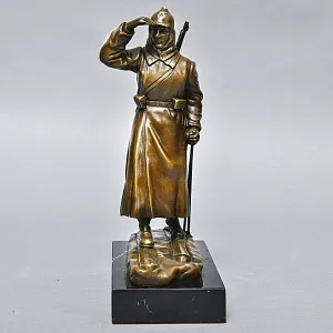 Авторская Бронзовая Статуэтка «Красноармеец в дозоре», Россия конец ХХ - начало ХХI веков. 