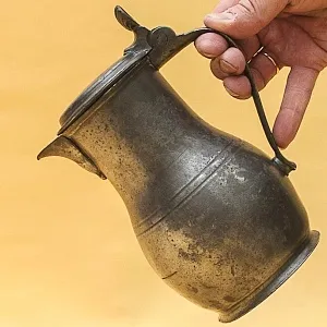 Антикварный Классический Оловянный Кувшин - Кофейник на 1,2 литра. Бельгия,  ХIХ век.