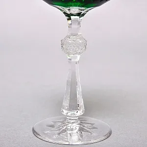 Хрустальный Бокал для вина серия «Monaco» зелёного цвета, JOSEPHINENHUTTE Германия, 50-е годы ХХ века. 