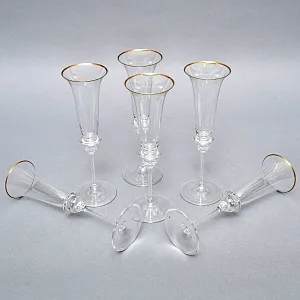 Коллекционный Авторский Набор Хрустальных Фужеров для Шампанского «ПИРУЭТ», PEILL und PITZLER Германия, 60 -е годы ХХ века.