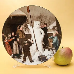 Коллекционная Тарелка «Снеговик» Фарфор, Suisse Langenthal, Швейцария -1987 год.