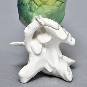 Птица - Попугай - Фарфоровая статуэтка «Зелёный Попугайчик», Карл Энс / Karl Ens,  Германия, 50-е годы ХХ века.