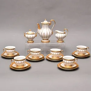Редкость! Фарфоровый Кофейный сервиз на 6 персон - 21 предмет, Х форма MEISSEN, Германия.