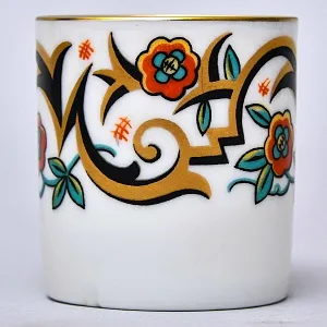 Антикварная Кофейная пара «Узор с Розами», Фарфор Hutschenreuther Германия, 1925 - 1939 годы.