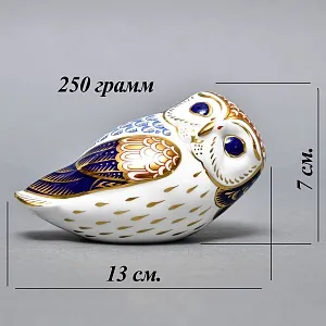 Коллекционное Пресс - Папье, Фарфоровая Статуэтка «СОВА», Royal Crown Derby, Англия, 80-е гг. 