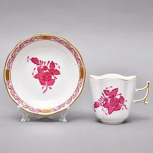 Коллекционная Фарфоровая Кофейная пара «APPONYI PURPUR», HEREND Венгрия.