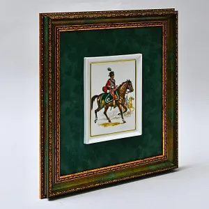 Картина - Панно - Фарфоровая Плакетка из коллекции «Кавалеристы ХIХ века», Германия.