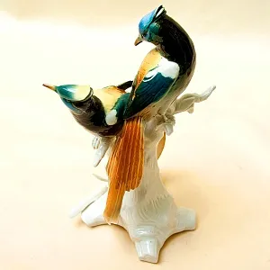 Пара Птиц - Фарфоровая Статуэтка «Райские птицы», Карл Энс / Karl Ens, Германия 50гг.