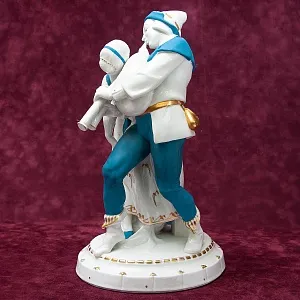 Большая Антикварная Фарфоровая Статуэтка «СЕЛЬСКИЙ ТАНЕЦ», HERTWIG Германия -1914 год.