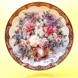 Коллекционная Тарелка «Волшебный букет», Фарфор W.J.GEORGE США -1993 год.