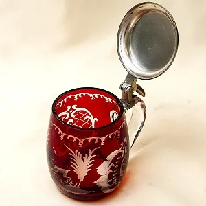 Пивная Кружка «Охота - Косуля», Цветной Хрусталь SCHONBORNER, Германия, 60 гг.