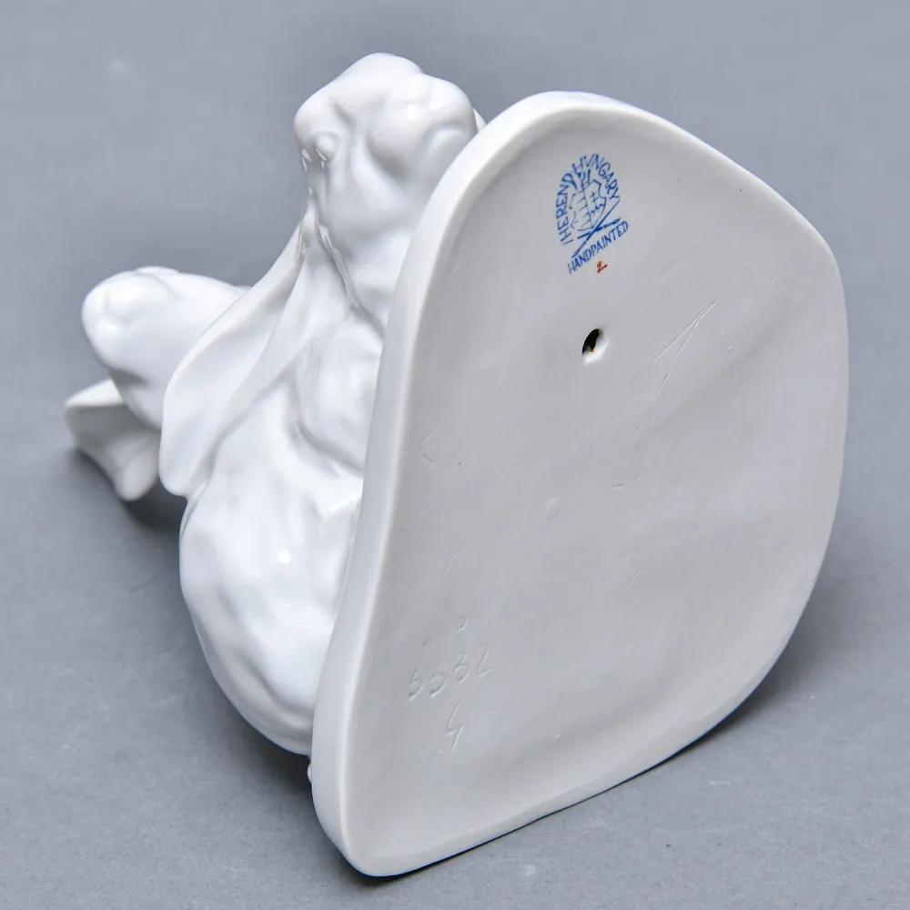 Коллекционная Фарфоровая статуэтка «Два Зайца», HEREND Венгрия, середина ХХ века. 