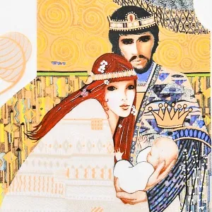 Коллекционная Фарфоровая тарелка «Вирсавия и Соломон», Knowles США - 1983 год. 