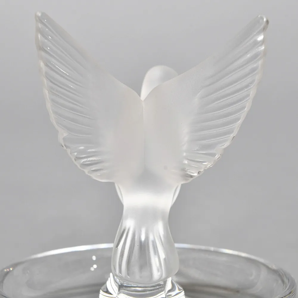 Хрустальная Подставка «Голубь» для колец и украшений в стиле Арт Нуво, Lalique Франция. 