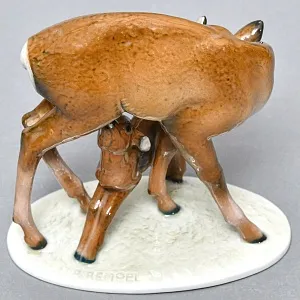 Коллекционная Фарфоровая статуэтка «Олениха и олененок», ROSENTHAL Германия -1948 год. 