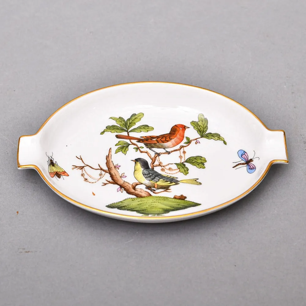 Небольшая Фарфоровая пепельница - мелочевница «ROTHSHILD BIRDS», HEREND Венгрия.