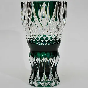 Классическая Ваза Зелёного Цвета, Хрусталь VAL SAINT LAMBERT Бельгия, середина ХХ века.