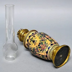 Антикварная Керосиновая Фарфоровая Лампа с Механизмом Hersteller Berlin, Германия 1920 -1925 год.