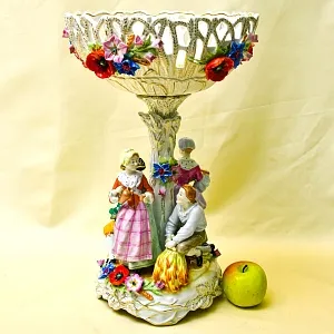 Редкость!!! Большая Фарфоровая Ваза «УРОЖАЙ», PLAUE Германия середина ХХ века.