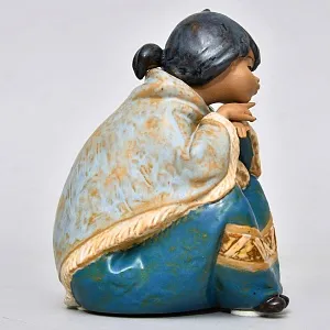 Фарфоровая статуэтка «Мексиканская Девочка с корзиной роз», Lladro серия Грес, Испания.