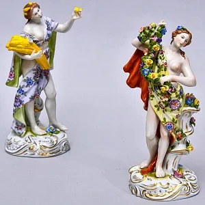 Редкость!!! Фарфоровая статуэтка «Девушка. ЛЕТО» из коллекции «Времена года», VOLKSTEDTER Германия.