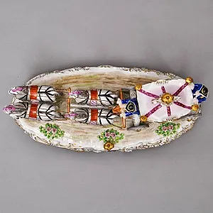 Редкость! Большая Фарфоровая статуэтка «КАРЕТА», SITZENDORF Германия, середина ХХ века.