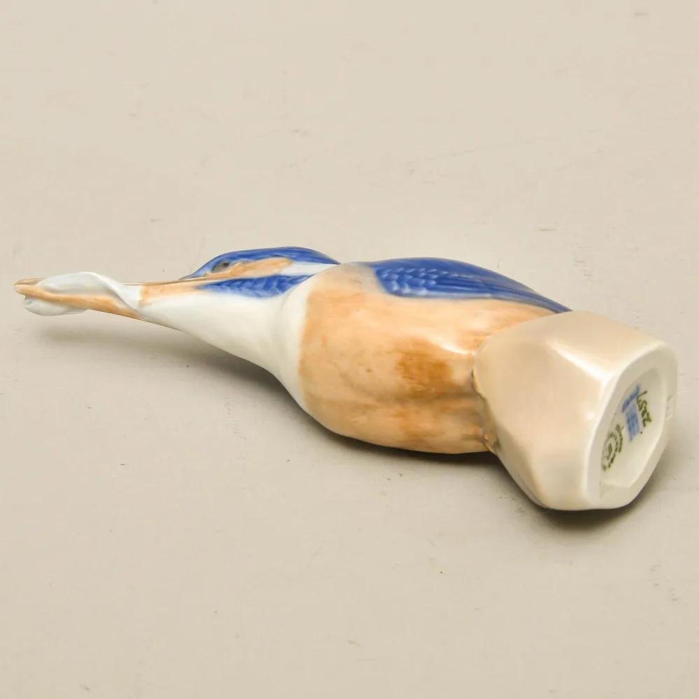 Коллекционная Фарфоровая Статуэтка «ПТИЦА. ЗИМОРОДОК С РЫБОЙ», ROYAL COPENHAGEN Дания.