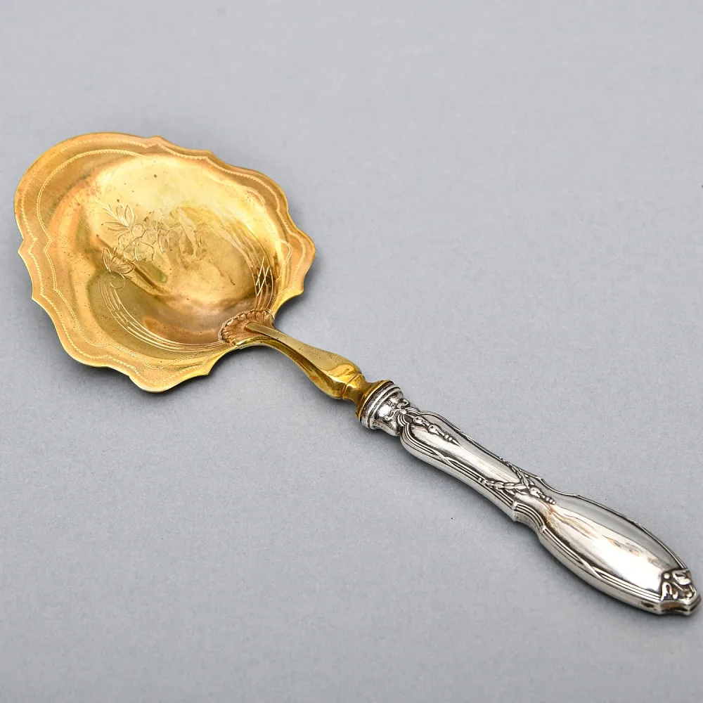 Старинная Сервировочная Лопатка для подачи в футляре, Silverplate Франция первая половина ХХ века.