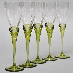 Хрустальные Рюмки из коллекции «Papyrus» - 5 шт., Rosenthal Studio Line, Германия, 1960 -1969 годы. 