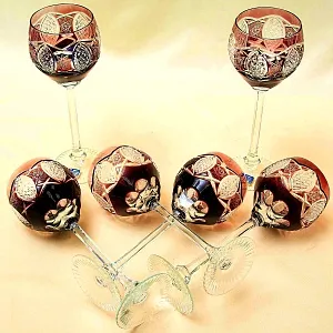 Набор 6-ть Хрустальных Бокалов для вина «Amsterdam» Германия, 70-е гг.