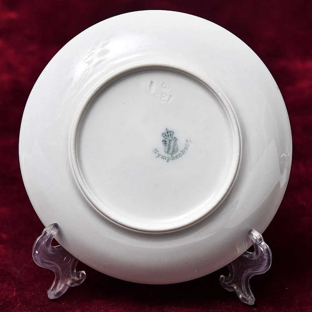 Антикварная Коллекционная Кофейная пара «ЛИЛИЯ», фарфор Nymphenburg, Германия.