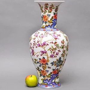 Большая Напольная Фарфоровая Ваза «Весеннее Цветение», Krautheim & Adelberg GmbH Германия, 1945 - 1977 годы. 