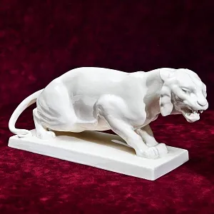 Большая Коллекционная статуэтка «Бенгальский ТИГР», Фаянс LUX, Бельгия.