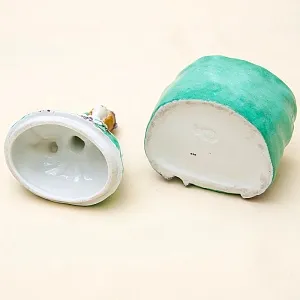 Редкость!!! Фарфоровая Шкатулка - Статуэтка «Дама в зеленом платье». SITZENDORF Германия