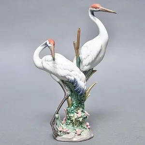 Коллекционная Фарфоровая статуэтка «Птицы. Пара журавлей», Lladro Испания. 