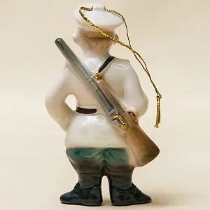 Новогодние Фарфоровые Ёлочные игрушки - «Милиционер» - Стилизация «Мы родом из СССР».