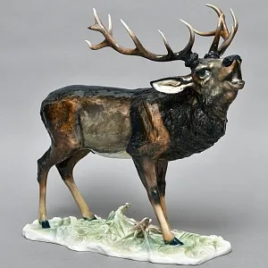 Редкость! Большая Фарфоровая статуэтка «ОЛЕНЬ», ROSENTHAL Германия, 1946 - 1949 годы. 