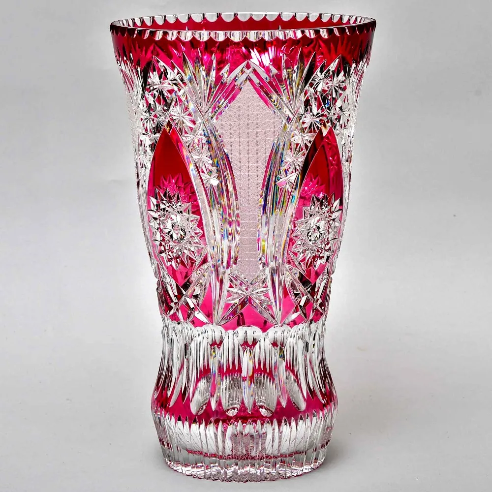 Большая Ваза Розового Хрусталя JOSKA BODENMAIS Германия Н-40 см., конец 60-х гг.