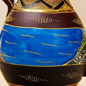 Антикварный Чайный фарфоровый сервиз в стиле Satsuma, Япония, FUTAJI, первая половина ХХ века.