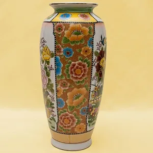 Ваза «Королевские фазаны» технике Мориаж Н-36 см., Фарфор, Китай, 70 -е годы ХХ века.