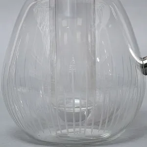 Винтажный Стеклянный Графин - Кувшин на 3.3 литра с Колбой для льда, Silverplated Германия.